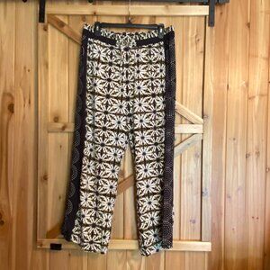 Soft Surroundings Curio Pants Womans Petite Lg Wide Leg Elastic Waistband Boho